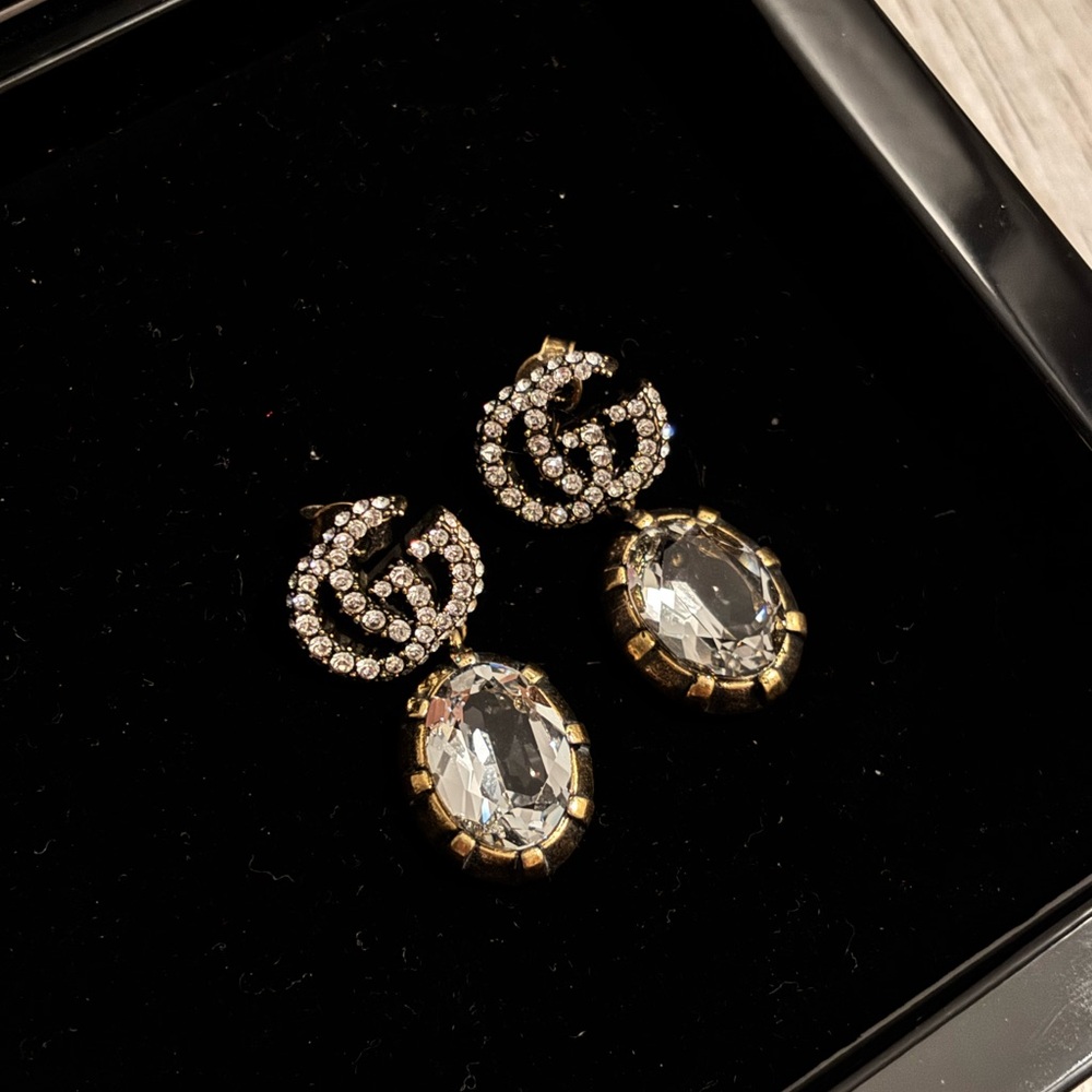 Gucci Elegant Crystal Drop Earrings